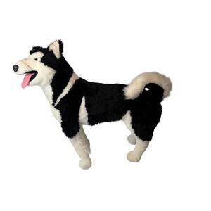 Melissa & Doug Siberian Husky Dog Plush Realistic Life Size 30” Black White